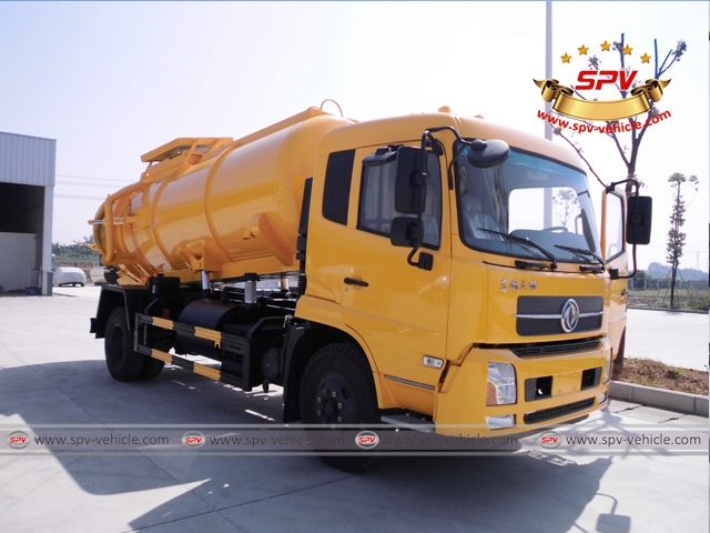 8,000Litres Sewage Vacuum Suction Truck-right front view 8,000Litres Sewage Vacuum Suction Truck-right front view